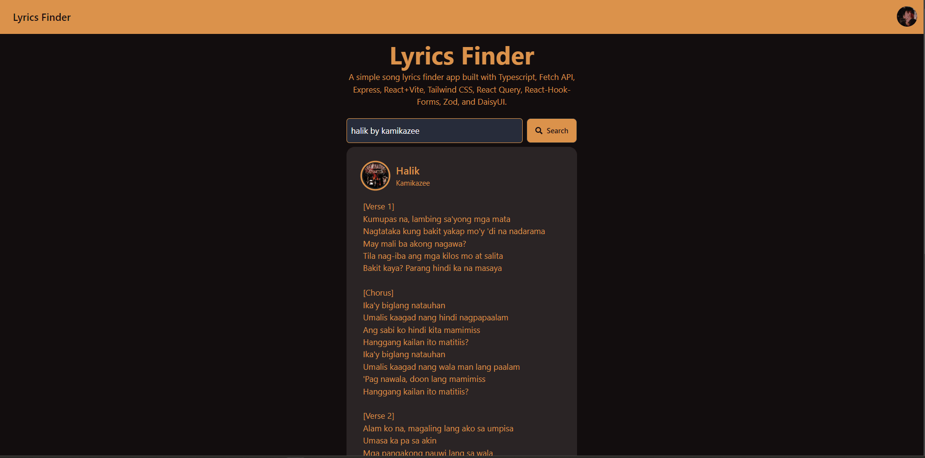 Lyrics Finder